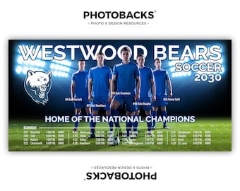 Sports Poster Template Set - Photoshop Collage Templates for Teams and Individuals - Instant Download - 02 from Photobacks Sports Package 1
