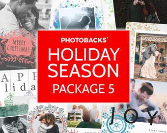 Ultimate Holiday Christmas Card Photo Design Templates for Photoshop | PSD Photo Cards, Collages, Facebook Covers, Marketing Kit & More, HS5