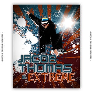 Photoshop Extreme Sports Poster Template from Photobacks Sports Package 1: Digital Background, Team Banner, Backdrop, Senior Night,Gift, Ski