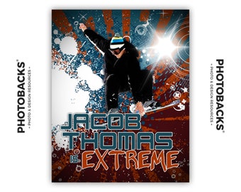 Photoshop Extreme Sports Poster Template from Photobacks Sports Package 1: Digital Background, Team Banner, Backdrop, Senior Night,Gift, Ski