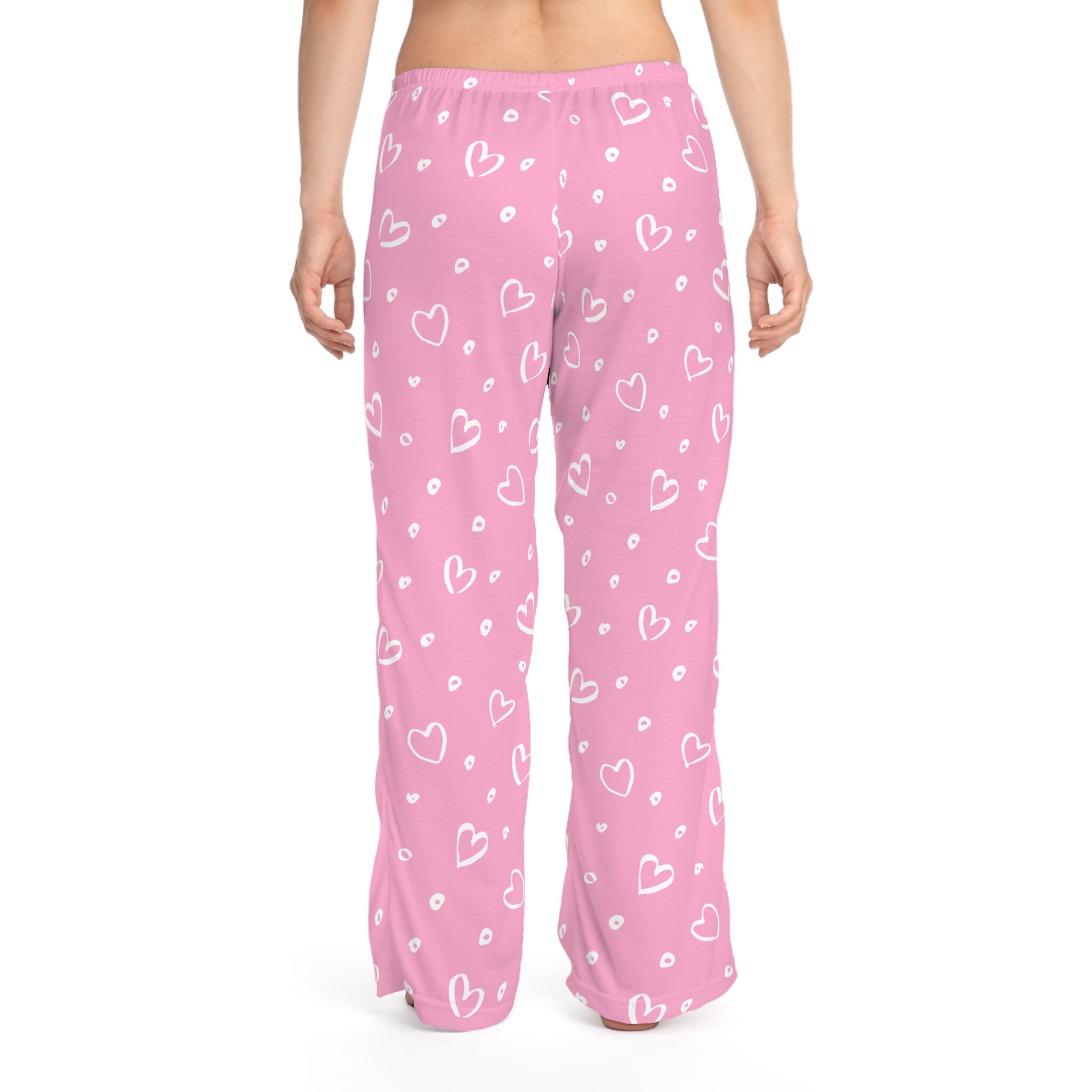 Pink Heart Pattern. Women's Pajama Pants AOP - Etsy Australia