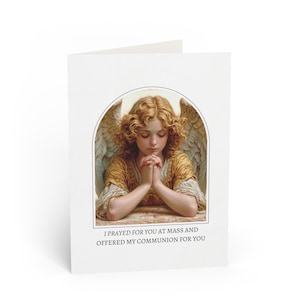 Angelo Custode Messa Card - Offerta di Comunione con Citazione di Santa Teresa
