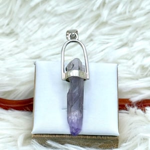Natural Vera Cruz Amethyst Crystal 925 Sterling Silver Pendant Jewelry– E111