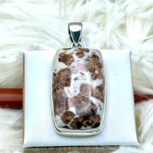 Natural Spessartine Garnet In Limestone 925 Sterling Silver Pendant Jewelry E79