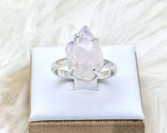 Natural Lavender Quartz - Boquira, Brazil 925 Silver Ring Jewelry Size 8.5 E518