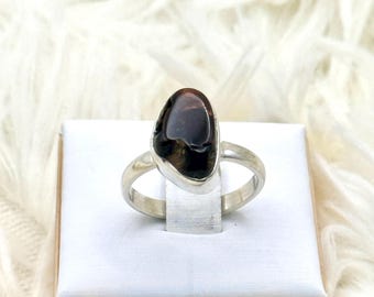 Natural Mexican Fire Agate 925 Sterling Silver Ring Jewelry Size 7 E916