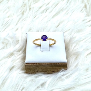18K Gold Vermeil Fashion Amethyst Ring Jewelry E198 available in U.S size 5---8