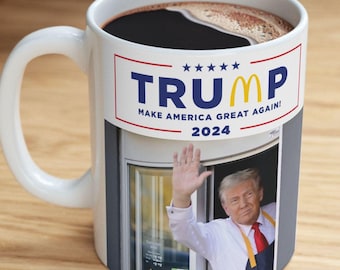 Trump McDonalds Mug, Funny Trump Gift,  Donald J Trump Meme Mug, Trump 2024 Tea Cup, MAGA US Election 24 Cup, Mac Daddy, Republican, Patriot