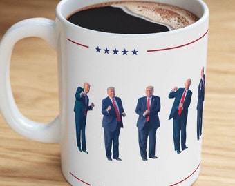 Funny Trump Dancing Mug, Donald J Trump Assassination, Trump 2024 Christmas, MAGA Election 24 Cup, You Missed, Repu Gifts, Trump Rally Dance