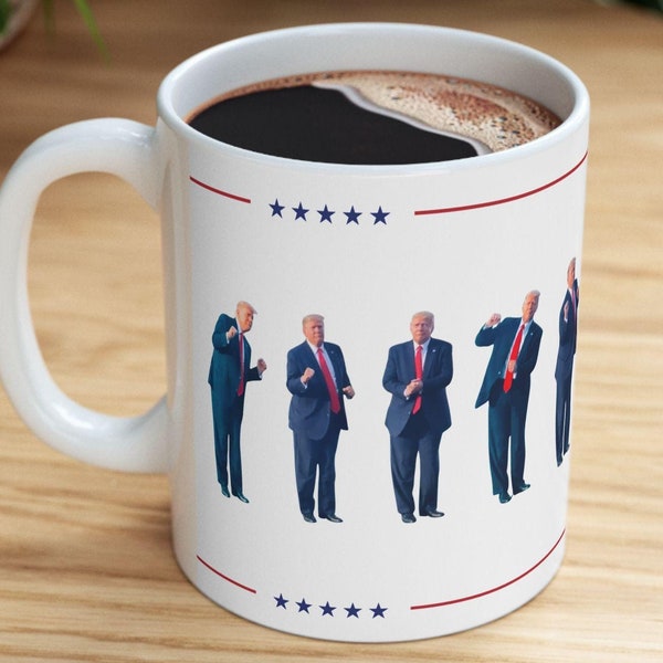 Funny Trump Dancing Mug, Donald J Trump Assassination, Trump 2024 Christmas, MAGA Election 24 Cup, You Missed, Repu Gifts, Trump Rally Dance