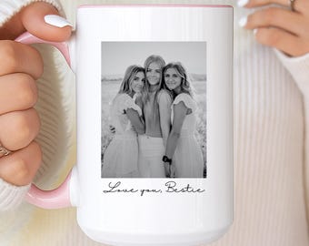 Personalised Bestie Photo Mugs, Custom Picture Coffee Mugs, Bridesmaid Proposal, Ceramic Tea Gifts for Best Friend, Wedding Gift, Friends