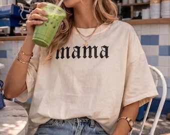 Mama Gothic Comfort Colors® TShirt, Trendy Metal Core Mother Tee, Cool Mom Mothers Day Gift, Goth Mom T Shirt, Custom Mothers Day Gifts