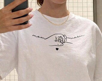 Custom Mom Comfort Colors® TShirt From Kids, Custom Mom and Child Name Tee, Kids Names Shirts, Mothers Day Gift, Mom Kids Hands Tee, New Mom