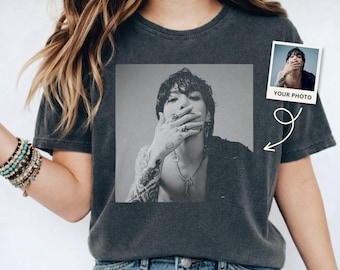Custom Your Photo Comfort Colors® TShirt, Personalized Idol Picture Tee, Girlfriend or Boyfriend, Upload Your Own Photo, Vintage Photo Gift