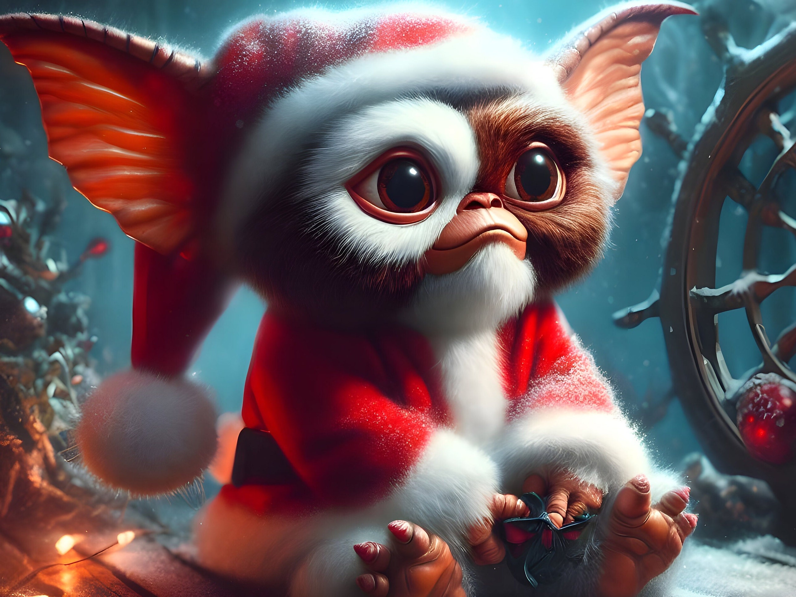 Gizmo Dal Film Gremlins in Versione Santa Claus, Arte Digitale - Etsy