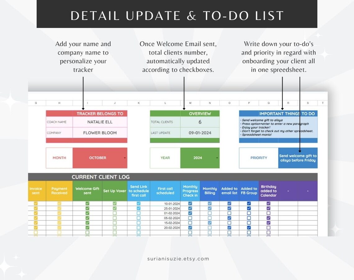 Client Onboarding Tracker Spreadsheet, Coaches Management Google Sheets ...