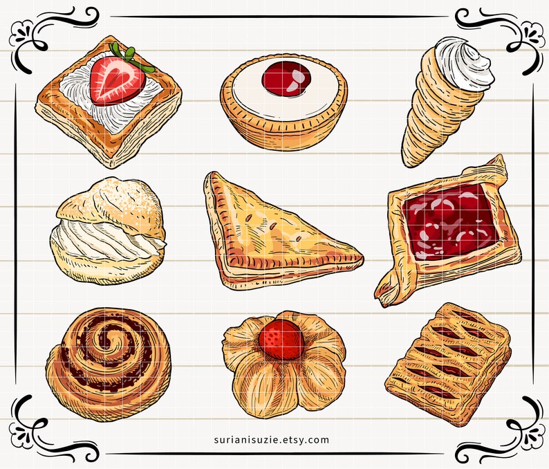 Pastry Clipart PNG, SVG and EPS Vector Graphics, Sweet Bites Sticker ...