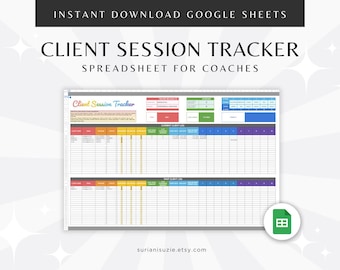 Client Session Tracker: Coach Management Google Sheet CRM (Digital Download)