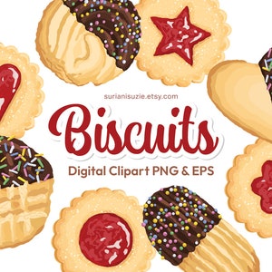 Butter Biscuits Clipart: Baking Graphics, Cookies Sticker (PNG, EPS)