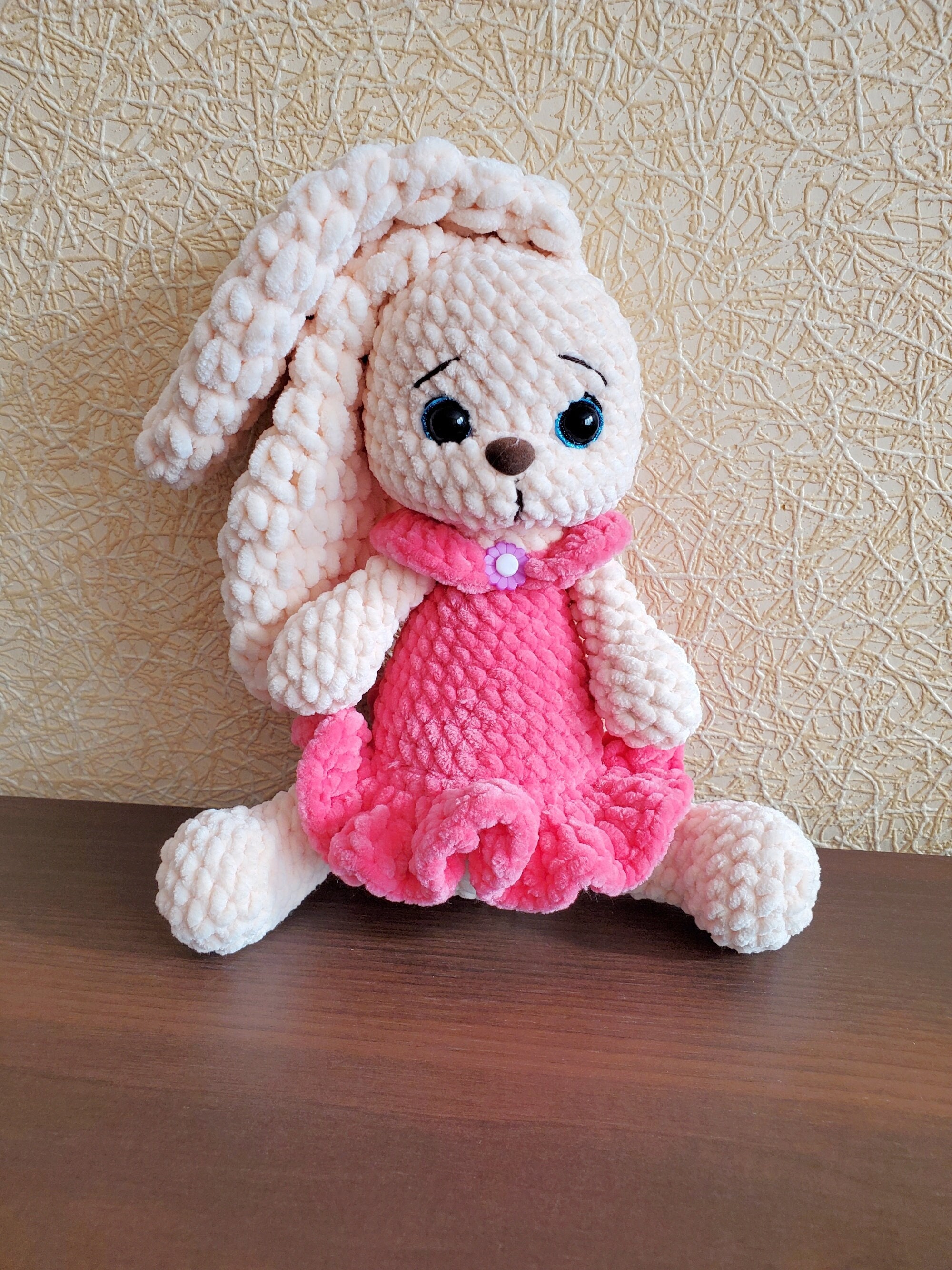 Handmade Bunny Toy Crochet Rabbit Toy Children Crochet Toy Kids Birthday Gift Handmade Rabbit Toy Easter Gift Idea Plush Bunny Toy Children