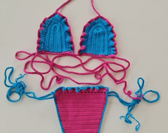 Handmade crochet women swimsuit bikini (custom)