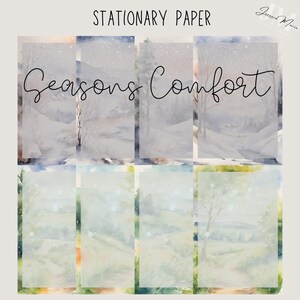 Juego de papel estacionario grande Season's Comfort Hojas sin forro Correspondencia Escritura de cartas Archivo digital Imprimible