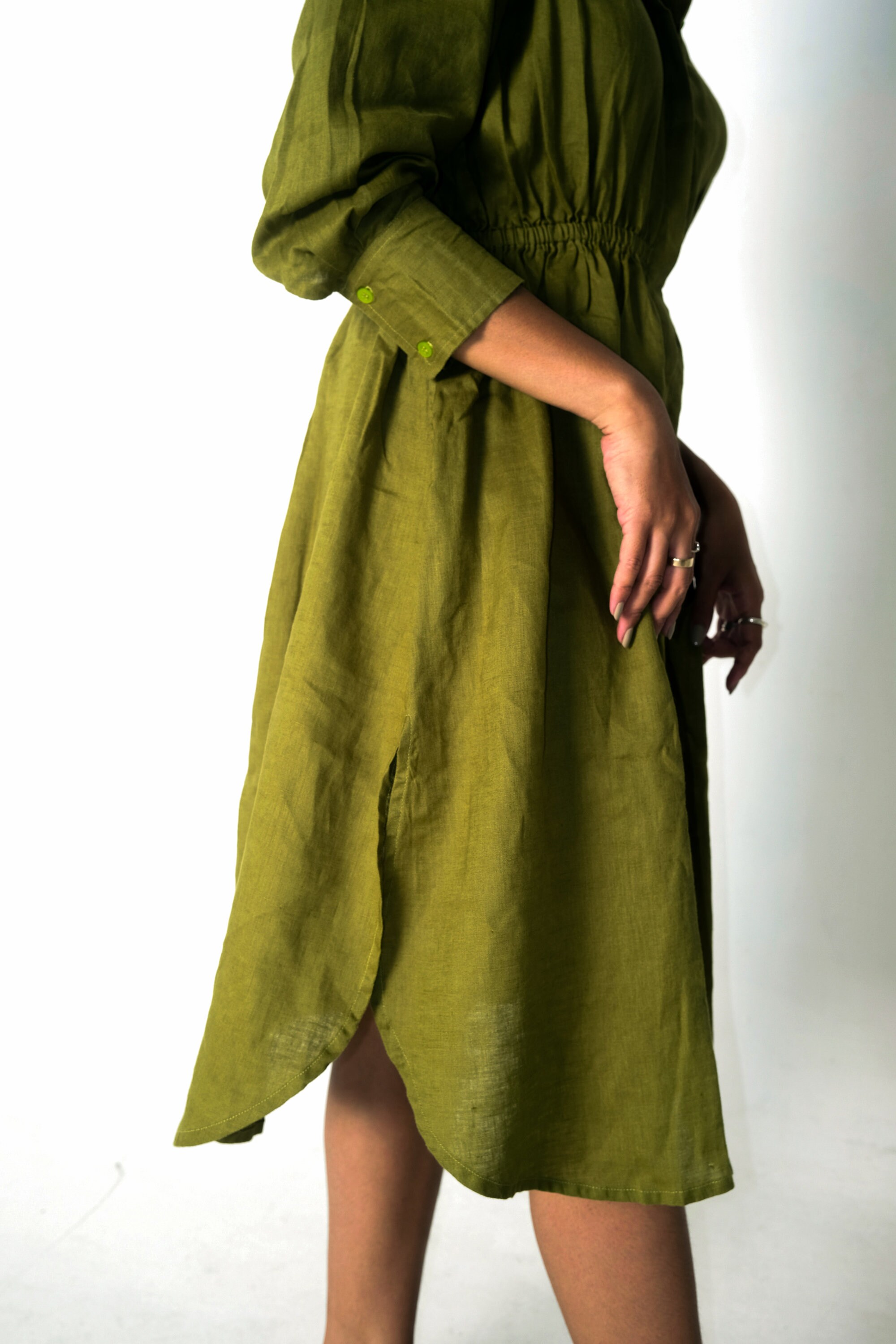 GL001 Linen Dress Shirt, Long Sleeve Linen Dress, Long Sleeve Linen ...