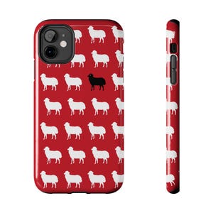 iPhone-Handyhüllen mit schwarzem Schaf-Muster, inspiriert von Prinzessin Diana | Geschenkidee für Prinzessin Diana | Handyhülle mit schwarzem Schaf-Motiv