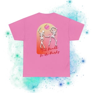 Til Death Do Us Party Disco Skeletons Personalized T-Shirt for Bachelorette Parties! Unisex Heavy Cotton Tee