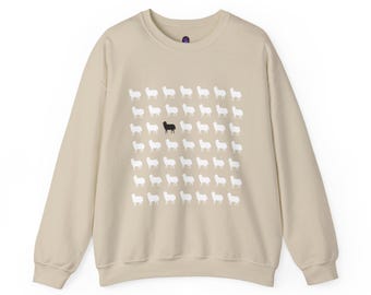 Bluza z okrągłym dekoltem inspirowana księżną Dianą z motywem czarnej owcy | Księżna Diana, Koszulka z księżną Dianą, Nadruk z owcą, Czarna koszula z owcą