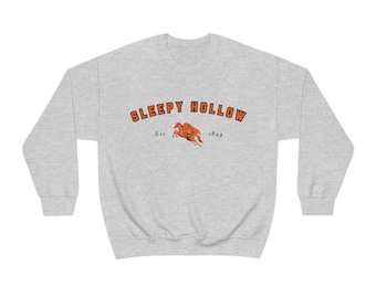 Bluza z okrągłym dekoltem Sleepy Hollow Headless Horseman Halloween | Upiorny sweter na sezon Halloween Prezent Sleepy Hollow Koszulka Vintage Halloween