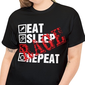 Barbarians, am I right? Eat Sleep Rage Repeat Unisex Heavy Cotton Tee | DnD | Barbarian TShirt