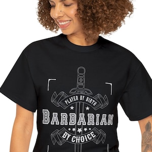 Barbarian by Choice Tee-shirt unisexe en coton lourd | MDN | T-shirt Donjons et Dragons