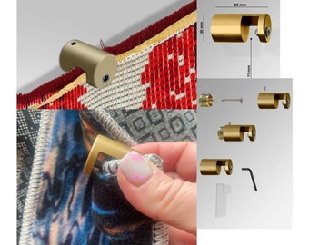 Gold Tapestry Hanger Kit, Minimalist Rug Display