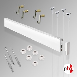 Art Gallery Hanging System Heavy Duty Clip Rail 2m 60KG KIT, This is the all-inclusive kit you require for your clip rail picture