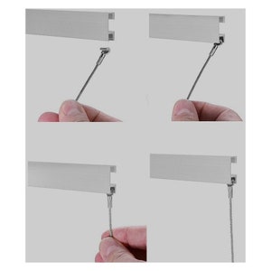 Clip Rail Steel Cable lip rail hanger can hold pictures up to 40 KG if you use with clip rail heavy duty