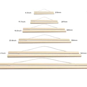 A4 A3 A2 A1 A0 and sample Wooden Poster Hanger, Calendar Hanger for your Office, Unique Poster Hanger, Wooden Magnetic Hanger natural wood