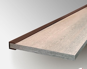 Estante flotante de pared de madera de roble, diseño minimalista moderno
