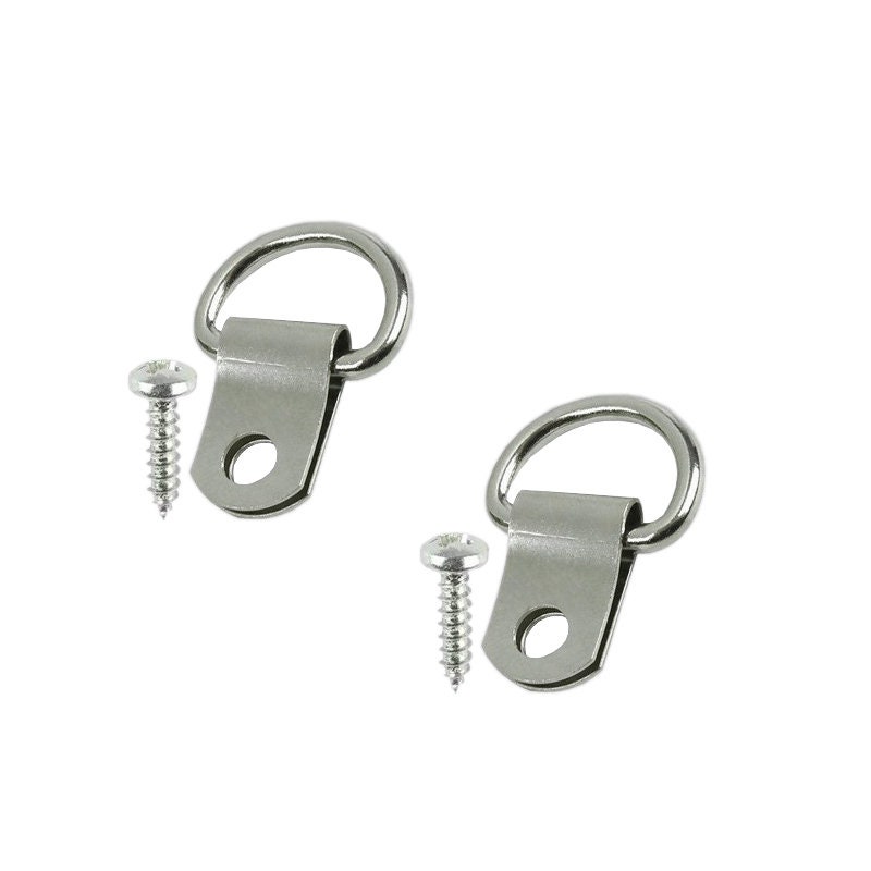Sosoport 100-Pack D-Ring Picture Hangers With Screws – Heavy Duty Iron Hooks For Frames, Canvas, Mirrors & Wall Art (Gold, 0.98” X 0.59”)