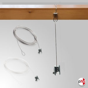 Beam Hanging Wire & Panel Clamp Set, No Nail Board Hanger (Heavy Duty) Signboard hanging kit hooks and loops steel wire loop to hang picture