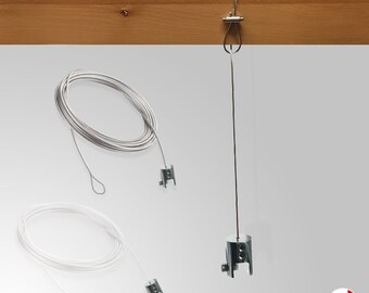 Chris-Wang 2Pack Ceiling Mount Gallery Large Picture/Billboard/Painting/Art Exhibition/Glass/Arcylic Board Display Kit Wire Disc Fittings Hanging System Hanger : Buy Online At Best Price In KSA - Souq Is Now