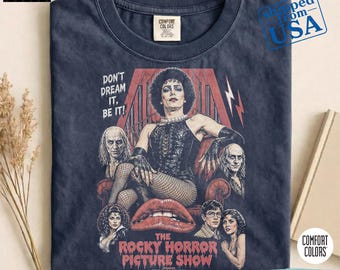Vintage The Rocky Horror Picture Show Shirt, Tim Curry as Dr Frank N Furter Graphic Tee, Bootleg Cult Movie Apparel, Comic Poster Sweatshirt