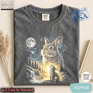 Bunny Howling to the Moon Vintage Comfort Colors® 1717 Shirt, Silly Rabbit Tee Easter Gift, 90s Full Moon Shirt, Easter Bunny Rabbit Shirt