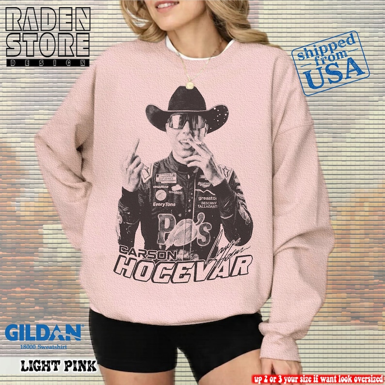 Funny Carson Hocevar Cowboy Graphic Tee, Unisex Sweatshirt, Comfort Colors Unisex Shirt image 14