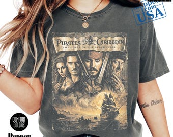 Vintage Pirates of the Caribbean Curse of the Black Pearl Comfort Colors® Shirt,  Jack Sparrow Shirt, Jack Sparrow Yo Ho Pirates Life For Me