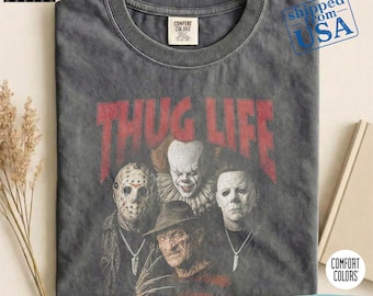 Spooky Jason Michael Freddy Halloween Graphic Tee, Vintage Horror Movie Comfort Colors® Shirt, Vintage 90s Bootleg Sweatshirt