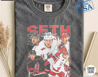 Seth Jarvis Comfort Colors® Shirt, Graphic Sport Tee, Player Bootleg, Unisex Women Man, Vintage 90s Sweatshirt, Hoodie Graphic Tee, Gift Fan