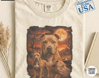 Vintage Pitbull Ivory Comfort Colors® Shirt, Retro 90s Bootleg Pit Bull Tee, Dog Mom Dad Gift, Pitbull Lover T-Shirt, Graphic Tee Crewneck