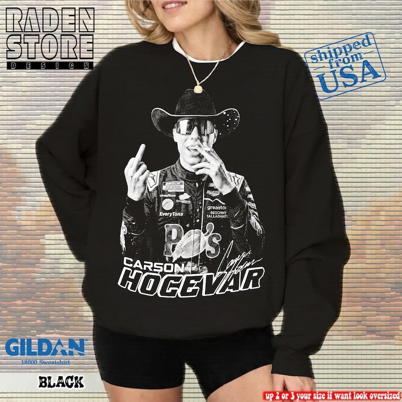 Funny Carson Hocevar Cowboy Graphic Tee, Unisex Sweatshirt, Comfort Colors Unisex Shirt image 12