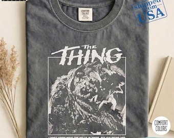 The Thing Vintage Horror Shirt, Retro John Carpenter Movie Tee, Comfort Colors Pepper, Sci-Fi Creature Graphic Tshirt, 80s Horror Fan Gift